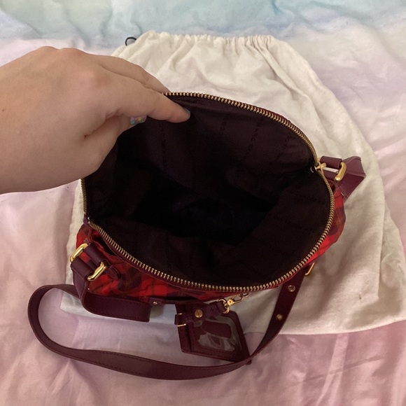 MARC BY MARC JACOBS:  Preppy Nylon Natasha Q Red Plaid- Small Crossbody Bag - Picture 3 of 7